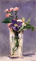 Pinks and Clematis in a Crystal Vase 1882