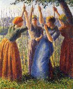 Peasant women planting stakes 1891