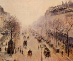 Boulevard Montmartre morning sunlight and mist 1897
