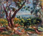 Cagnes landscape with woman and child 1910